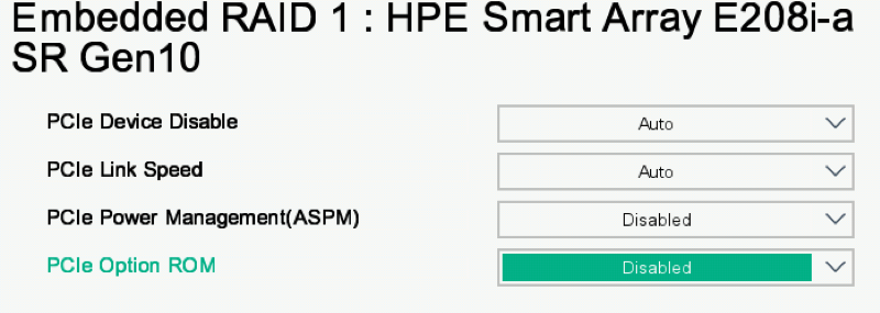 The HPE Smart Array P408i-p SR Gen10 Controller missing